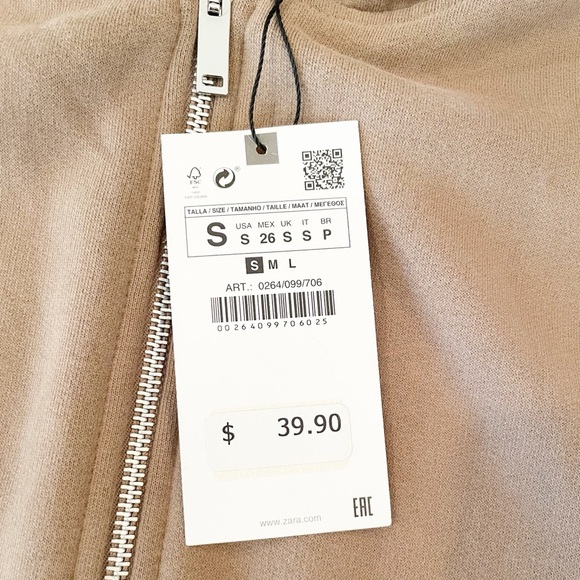 NWT Zara Oversized Zip-Up Hoodie - Picture 5 of 6